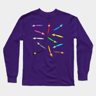 Rainbow Paintbrushes Long Sleeve T-Shirt